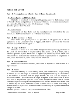 Uniform Rules - Louisiana Third Circuit Court of Appeal
