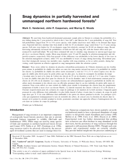 Snag dynamics in partially harvested and unmanaged - Sortie-ND