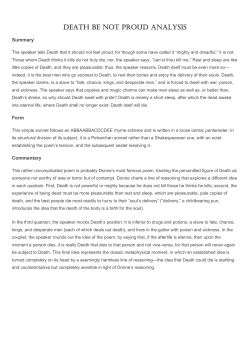 DEATH BE NOT PROUD ANALYSIS