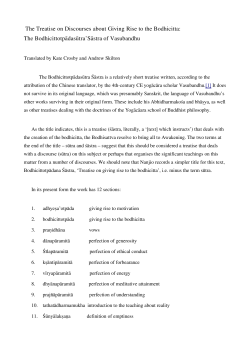 The Treatise on Discourses about Giving Rise to the Bodhicitta: The