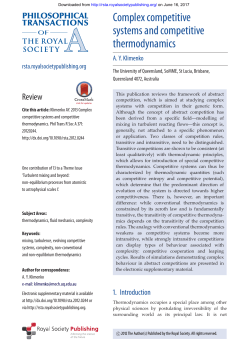 Complex competitive systems and competitive thermodynamics