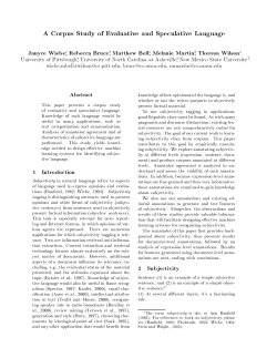 A Corpus Study of Evaluative and Speculative Language