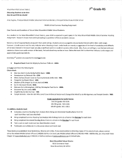 7th Grade Reading Packet - West Bloomfield School District