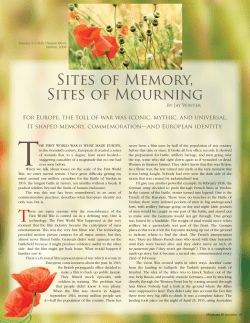 Sites of Memory, Sites of Mourning