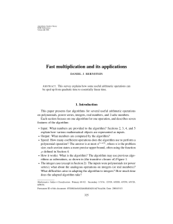 Fast multiplication and its applications