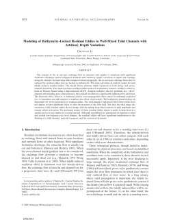 Modeling of Bathymetry-Locked Residual Eddies in Well