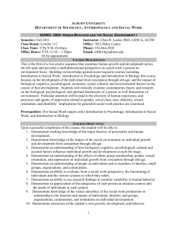 Human Behavior and the Social Environment I