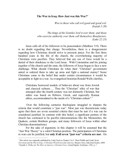 The War in Iraq: How Just was this War?