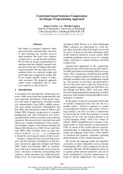 Constraint-Based Sentence Compression