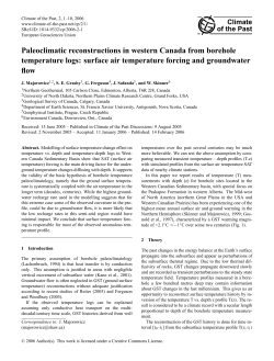 surface air temperature forcing and groundwater