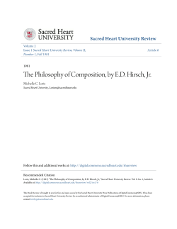 The Philosophy of Composition, by ED Hirsch, Jr.
