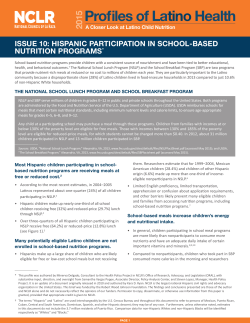 issue 10: hispanic participation in school