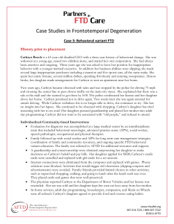 Case Studies in Frontotemporal Degeneration