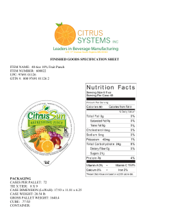 48-6oz 10% Fruit Punch Item # 600022