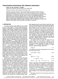 Unsymmetrical electrolytes with adhesive