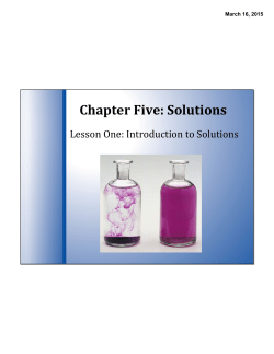 introduction to solutions and dissociation