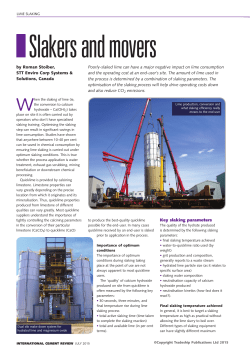 Key slaking parameters by Roman Stoiber, STT Enviro Corp