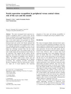 Facial expression recognition in peripheral versus central vision