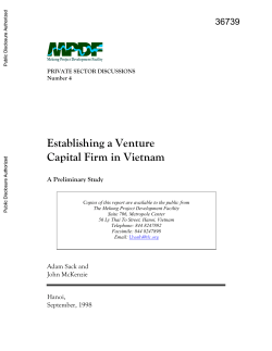 Establishing A Venture Capital Firm In Vietnam