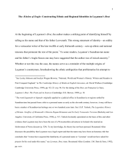 "The Adelen of Engle: Constructing Ethnic and Regional Identities in