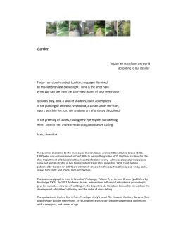 Garden - Oxford University Department of Education