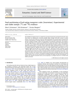 Food partitioning of leaf-eating mangrove crabs
