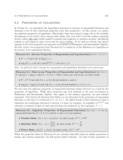 6.2 Properties of Logarithms