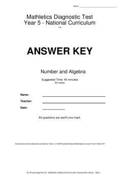 Number and Algebra Answers
