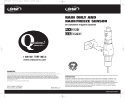 RAIN ONLY AND RAIN/FREEZE SENSOR
