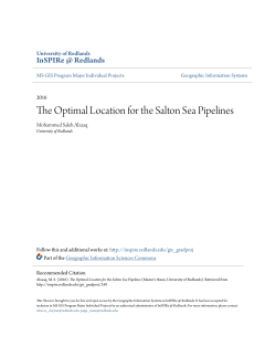 The Optimal Location for the Salton Sea Pipelines