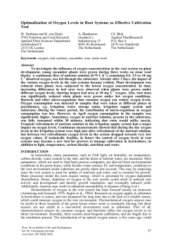 Optimalization of Oxygen Levels in Root Systems as Effective