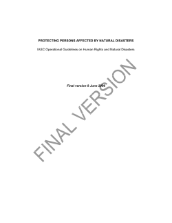 PROTECTING PERSONS AFFECTED BY NATURAL