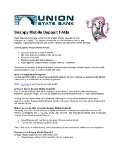 Mobile Deposit FAQ`s document