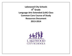 Lakewood City Schools 8 Grade Language Arts Extended (LAX