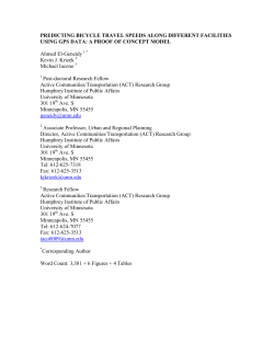 PREDICTING BICYCLE TRAVEL SPEEDS ALONG DIFFERENT