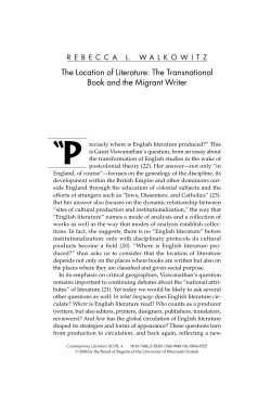The Location of Literature: The Transnational Book
