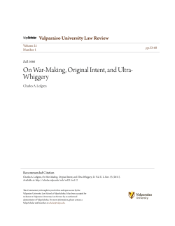 On War-Making, Original Intent, and Ultra-Whiggery