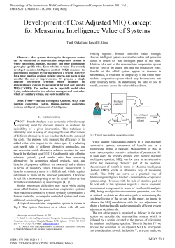 Development of Cost Adjusted MIQ Concept for Measuring