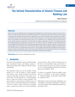 The Salient Characteristics of Islamic Finance and Banking Law