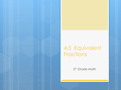 4.5 Equivalent Fractions