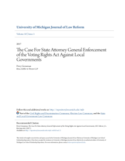 The Case For State Attorney General Enforcement of the Voting
