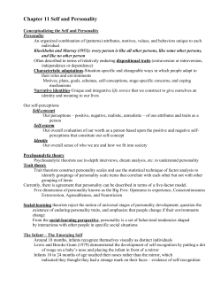 Chapter 11 Self and Personality