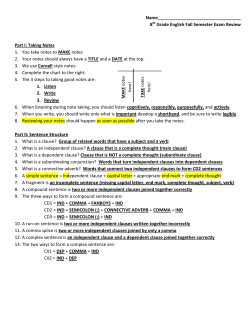 Taking Notes 1. You take notes to MA