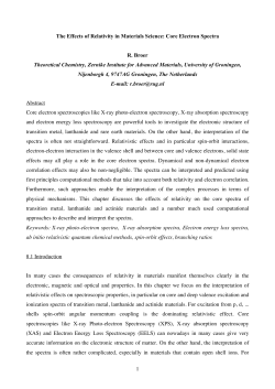 1 The Effects of Relativity in Materials Science: Core Electron