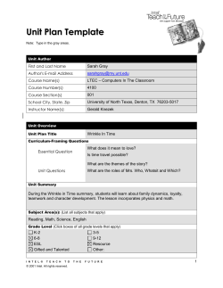 Unit Plan  - University of North Texas