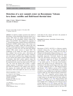 Detection of a new summit crater on Bezymianny Volcano lava