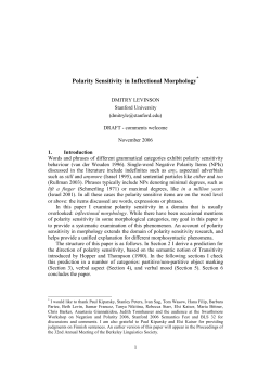Polarity Sensitivity in Inflectional Morphology