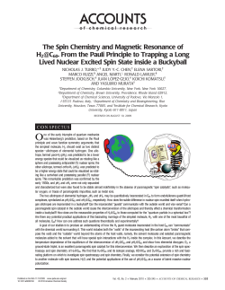 The Spin Chemistry and Magnetic Resonance of