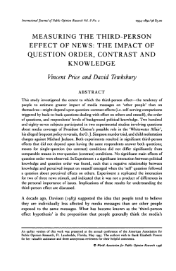 MEASURING THE THIRD-PERSON EFFECT OF NEWS: THE