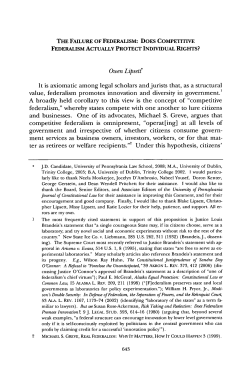 The Failure of Federalism: Does Competitive Federalism Actually